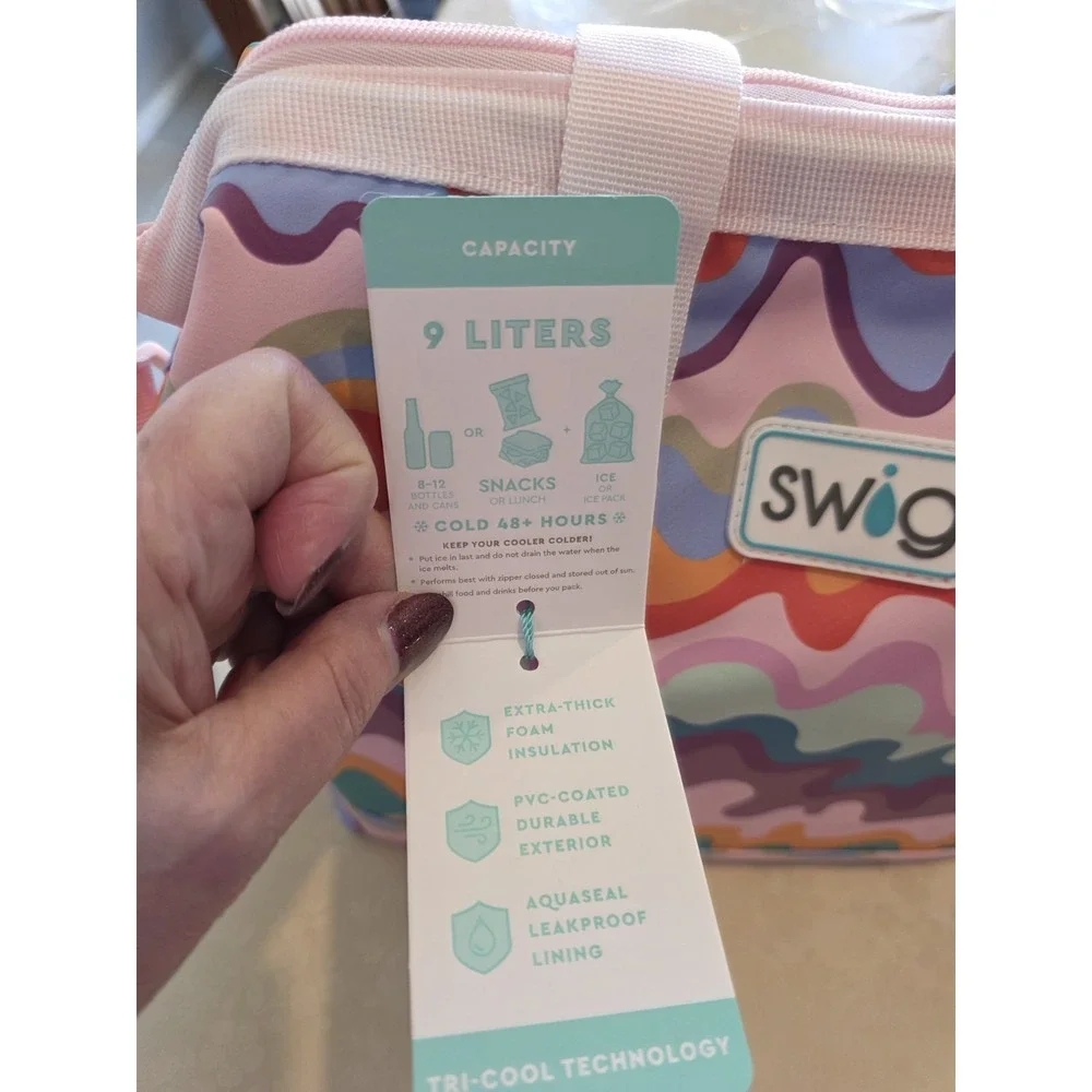 NEW Swig Packi Backpack Sand Art Cooler Bag Insulated Colorful Print Pink